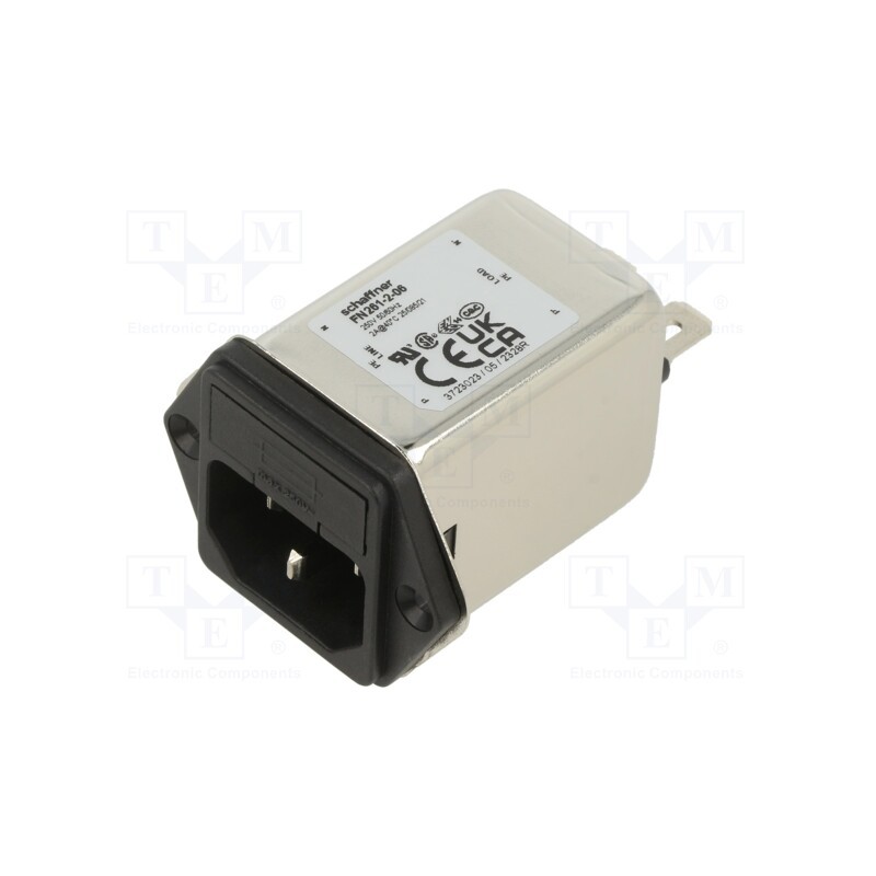 1 pcs x SCHAFFNER - FN261-2-06 - Connector: AC supply, socket, male, 2A, 250VAC, C14 (E), -25÷85°C