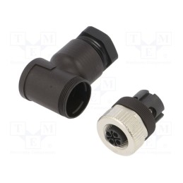 1 pcs x BINDER - 99 0690 58 04 - Connector: M12, plug, 814, female, PIN: 4, gold-plated, 12A, IP67