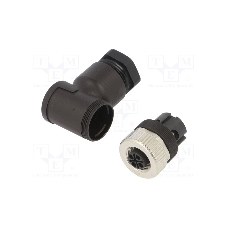 1 pcs x BINDER - 99 0690 58 04 - Connector: M12, plug, 814, female, PIN: 4, gold-plated, 12A, IP67