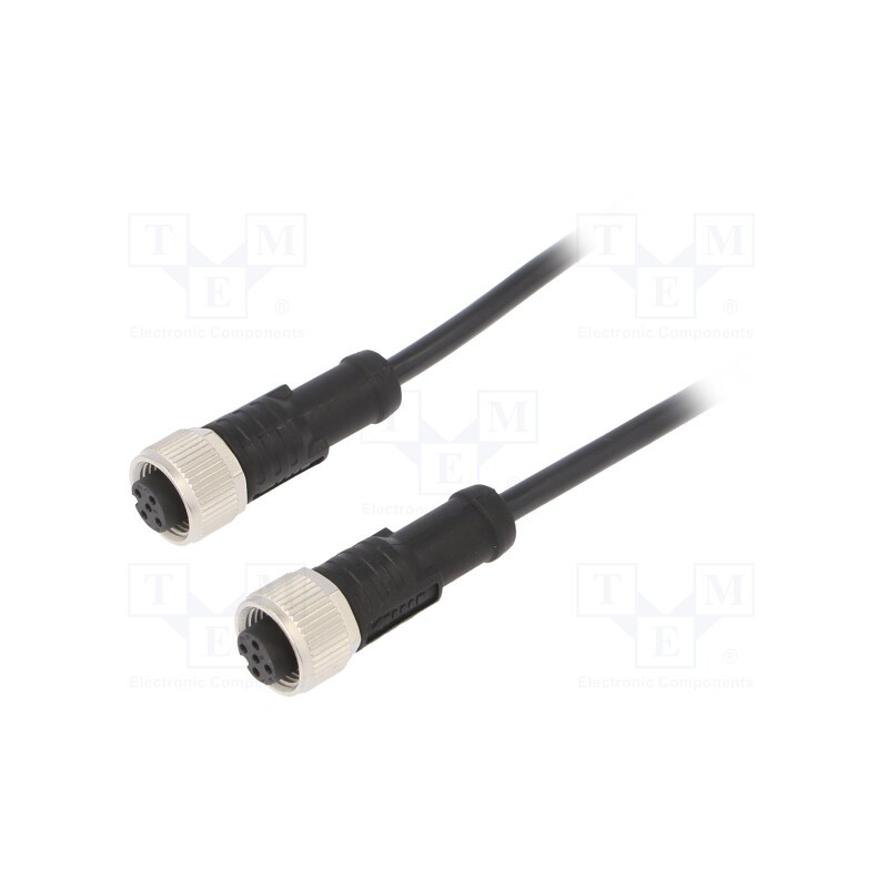 1 pcs x AMPHENOL LTW - M12A05FL-12AFL-SB001 - Cable: for sensors/automation, PIN: 5, M12-M12, 1m, plug, plug, 60V