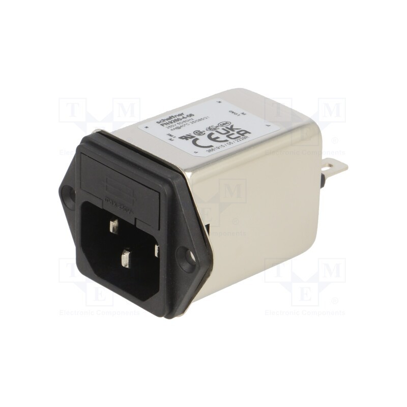 1 pcs x SCHAFFNER - FN9260-4-06 - Connector: AC supply, socket, male, 4A, 250VAC, C14 (E), -25÷85°C
