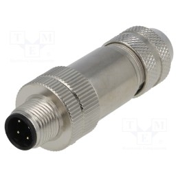 1 pcs x DEGSON ELECTRONICS - PBSH-M12D-04P-MM-SL7001-00A(H) - Plug, M12, PIN: 4, male, D code-Ethernet, for cable, screw termina