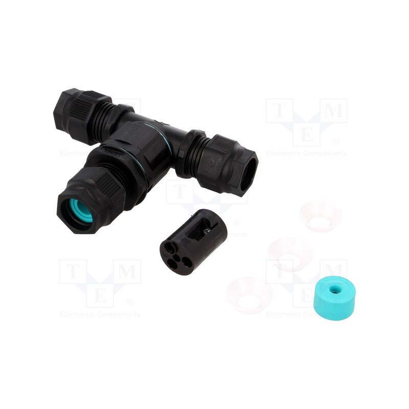 1 pcs x TECHNO - THR.390.S3T - Connector: AC supply, TH390, 5÷13.5mm, 4mm2, 250V, ways: 3, IP68