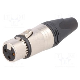 1 pcs x NEUTRIK - NC3FXX-EMC - Plug, XLR, female, PIN: 3, straight, EMC/EMI, for cable, soldering