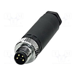 1 pcs x PHOENIX CONTACT - SACC-M 8MS-4CON-M-SW 1501265 - Connector: M8, male, PIN: 4, straight, for cable, plug, 4A, 30V