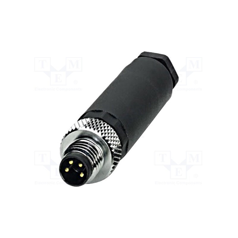 1 pcs x PHOENIX CONTACT - SACC-M 8MS-4CON-M-SW 1501265 - Connector: M8, male, PIN: 4, straight, for cable, plug, 4A, 30V