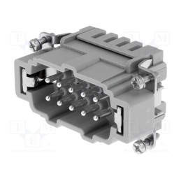 1 pcs x HARTING - 9330102616 - Connector: HDC, contact insert, male, Han® ES, PIN: 10, 10+PE, 16A