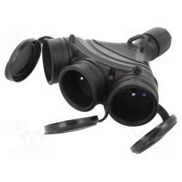 1 pcs x PLASTROL - W-01158 - Connector: AC supply, female, socket, 2P+PE, 250VAC, 16A, for cable