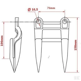 John Deere Z11228 double finger bayonet