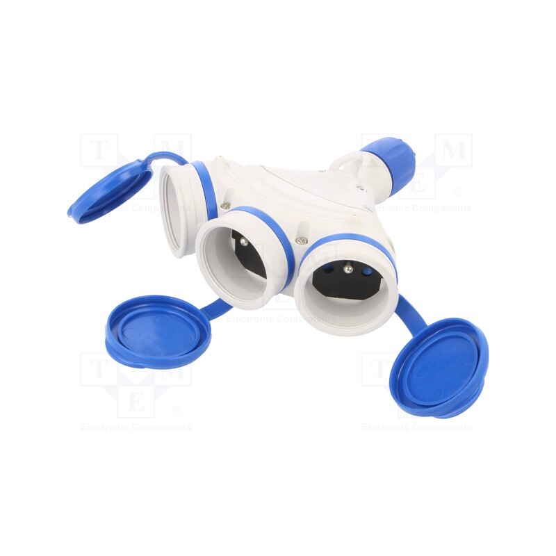 1 pcs x PLASTROL - W-01157 - Connector: AC supply, female, socket, 2P+PE, 250VAC, 16A, for cable