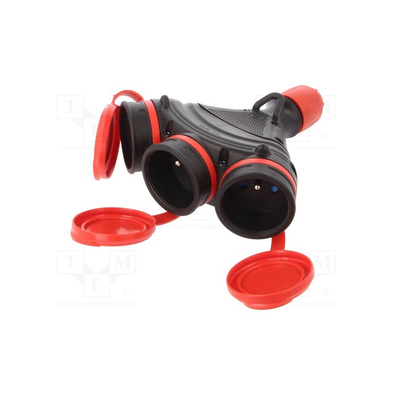 1 pcs x PLASTROL - W-01156 - Connector: AC supply, female, socket, 2P+PE, 250VAC, 16A, for cable