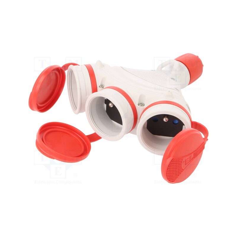 1 pcs x PLASTROL - W-01155 - Connector: AC supply, female, socket, 2P+PE, 250VAC, 16A, for cable