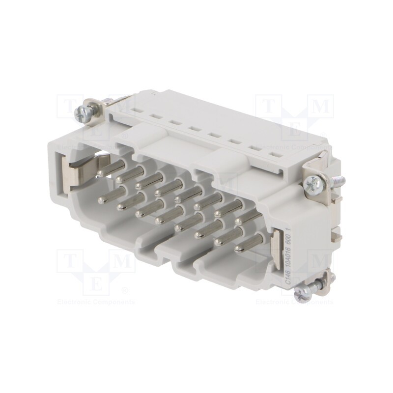 1 pcs x AMPHENOL - C14610A0166001 - Connector: HDC, contact insert, male, C146, PIN: 16, 16+PE, size E16