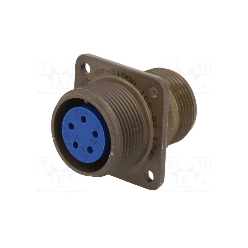 1 pcs x AMPHENOL - 97-3100A-16S-8S - Connector: circular, size 16S, 97, aluminium alloy, olive, socket