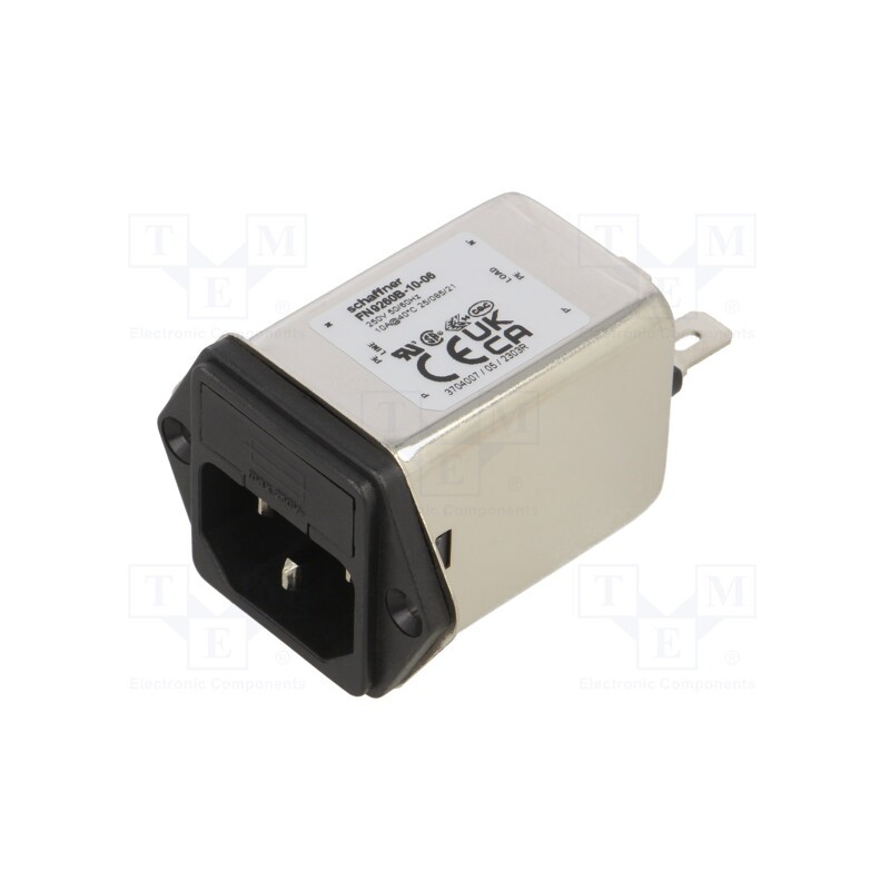 1 pcs x SCHAFFNER - FN9260B-10-06 - Connector: AC supply, socket, male, 10A, 250VAC, C14 (E), -25÷85°C