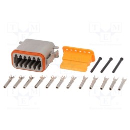 1 pcs x DEUTSCH - S-DT 06-12 SA - Connector: wire-wire, DT, female, plug, for cable, PIN: 12, crimped