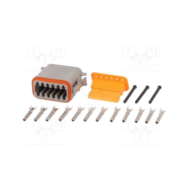 1 pcs x DEUTSCH - S-DT 06-12 SA - Connector: wire-wire, DT, female, plug, for cable, PIN: 12, crimped