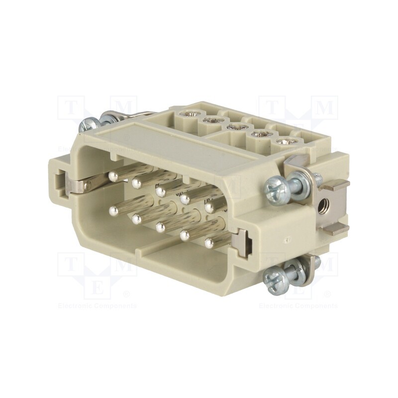 1 pcs x HARTING - 9200102612 - Connector: HDC, contact insert, male, Han® A, PIN: 10, 10+PE, 16A