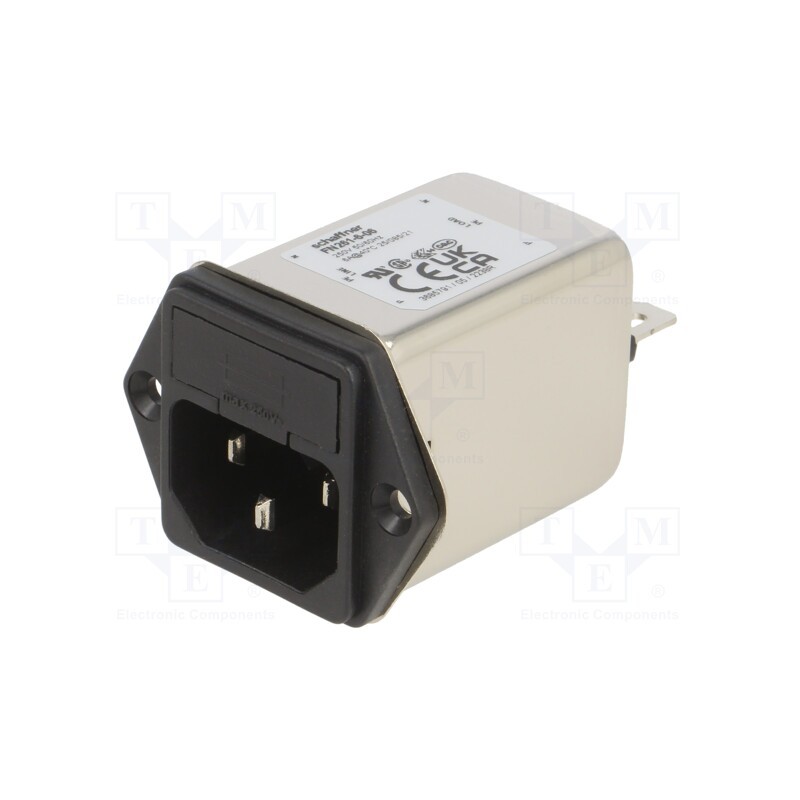 1 pcs x SCHAFFNER - FN261-6-06 - Connector: AC supply, socket, male, 6A, 250VAC, C14 (E), -25÷85°C