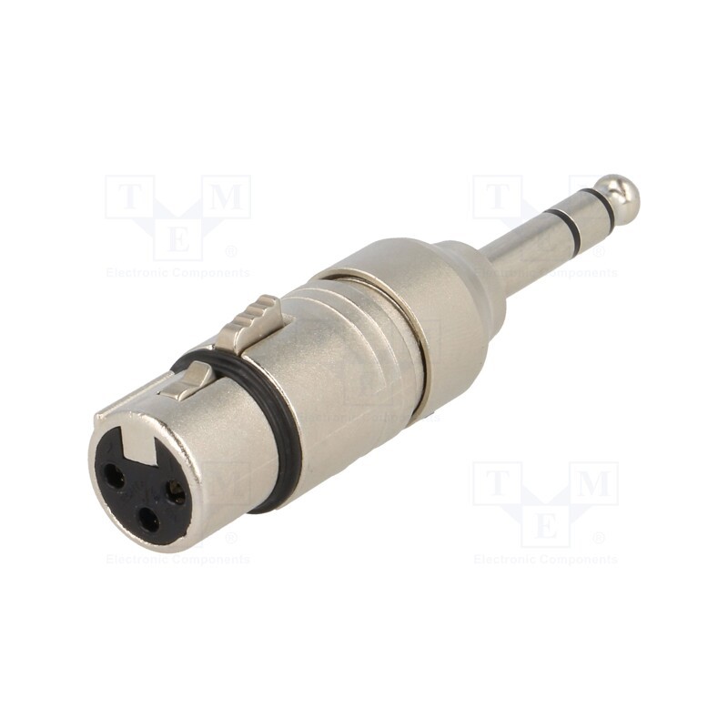 1 pcs x NEUTRIK - NA3FP - Adapter, Jack 6,3mm plug,XLR female, stereo, PIN: 3