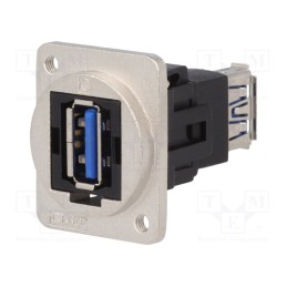 1 pcs x CLIFF - CP30205NM3 - Coupler, USB A socket,both sides, FT, USB 3.0, metal, 19x24mm