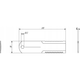 Serrated counter blade 195x50x4 mm