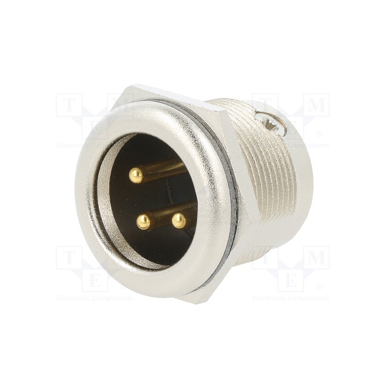 1 pcs x NEUTRIK - NC3MPR-HD - Socket, XLR, male, PIN: 3, straight, soldering, silver, 16A