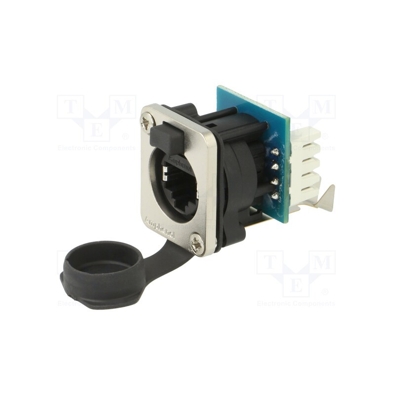 1 pcs x AMPHENOL - RJXS8FG6I - XLRnet D TYPE, IDC terminals, CAT5e, IP54, incl. cap