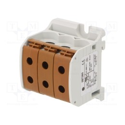 1 pcs x SIMET - 81003015 - Splice terminal: rail, 50mm2, ways: 1, terminals: 6, brown, STB, TS35