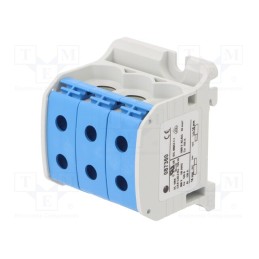 1 pcs x SIMET - 81003003 - Splice terminal: rail, 50mm2, ways: 1, terminals: 6, blue, STB, TS35