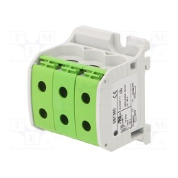 1 pcs x SIMET - 81003005 - Splice terminal: rail, 50mm2, ways: 1, terminals: 6, green, STB, TS35