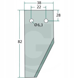 Cutter bar edge knife for Agco Dronningbo