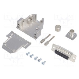 1 pcs x ENCITECH - DCRP15-DMS-CF65-CS80-K - D-Sub, PIN: 15, plug, female, soldering, for cable, black