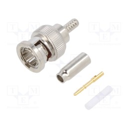 1 pcs x AMPHENOL RF - 031-70013 - Plug, BNC, male, straight, 75Ω, crimped, for cable, PTFE, -65÷165°C