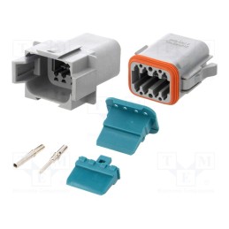 1 pcs x AMPHENOL - AT8PS-CKIT - Connector: wire-wire, AT, male + female, plug, for cable, PIN: 8