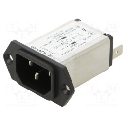 1 pcs x SCHURTER - 5110.1033.3 - Connector: AC supply, socket, male, 10A, 250VAC, IEC 60320, C14 (E)