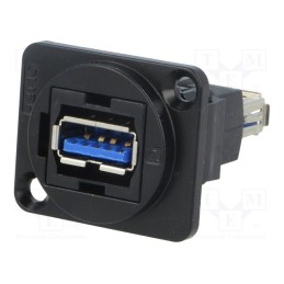 1 pcs x CLIFF - CP30205NMB - Coupler, USB A socket,both sides, FT, USB 3.0, metal, 19x24mm