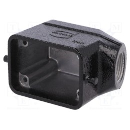 1 pcs x HARTING - 19307061540 - Enclosure: for HDC connectors, Han® B, size 6B, for latch, angled