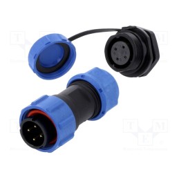 1 pcs x CONNFLY - DS1110-25-04BU8A - Connector: circular, male + female, PIN: 4, 3A, IP67, 500V