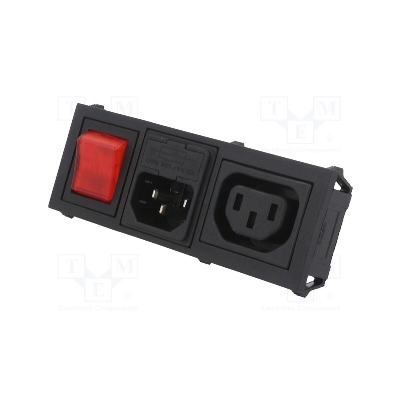 1 pcs x BULGIN - BZH11/Z0000/11 - Connector: AC supply, socket, male,female, 10A, 250VAC, IEC 60320