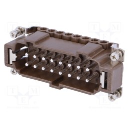 1 pcs x ILME - CNEM 16 RY - Connector: HDC, male, 180 °C, 16+PE, size 77.27, hot condition, 16A