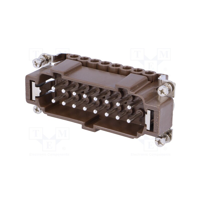 1 pcs x ILME - CNEM 16 RY - Connector: HDC, male, 180 °C, 16+PE, size 77.27, hot condition, 16A