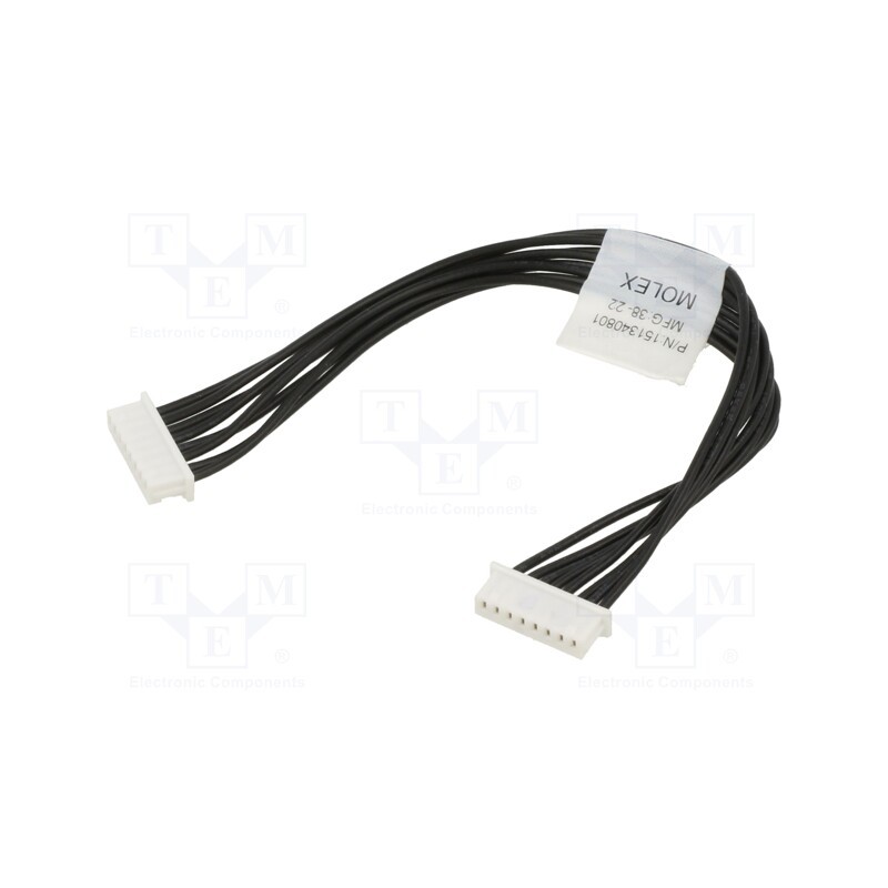 1 pcs x MOLEX - 151340801 - Plug, wire-board, female x2, PicoBlade™, PIN: 8, with leads, cables