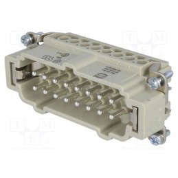 1 pcs x HARTING - 9330162601 - Connector: HDC, contact insert, male, Han E®, PIN: 16, 16+PE, 16A