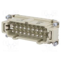 1 pcs x HARTING - 9330162611 - Connector: HDC, contact insert, male, Han E®, PIN: 16, 16+PE, 16A