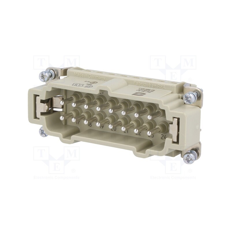 1 pcs x HARTING - 9330162611 - Connector: HDC, contact insert, male, Han E®, PIN: 16, 16+PE, 16A