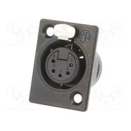1 pcs x NEUTRIK - NC5FP-B-1 - Socket, XLR, female, PIN: 5, straight, with push button, soldering