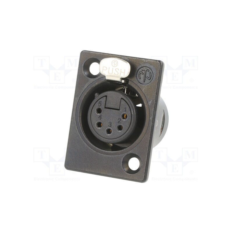 1 pcs x NEUTRIK - NC5FP-B-1 - Socket, XLR, female, PIN: 5, straight, with push button, soldering