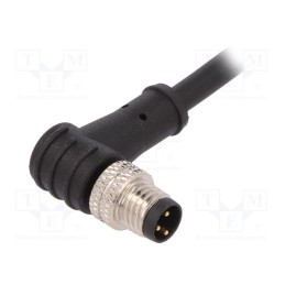 1 pcs x BULGIN - PXPTPU08RAM03ACL010PUR - Connector: M8, male, PIN: 3, angled, with strain relief,with lead