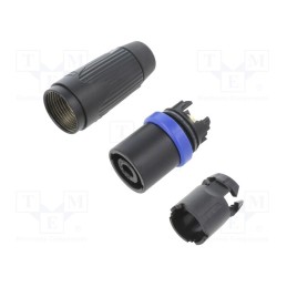 1 pcs x NEUTRIK - NLT4MXX-BAG - Connector: circular, soldering, male, speakON STX, 9÷16mm, 6mm2